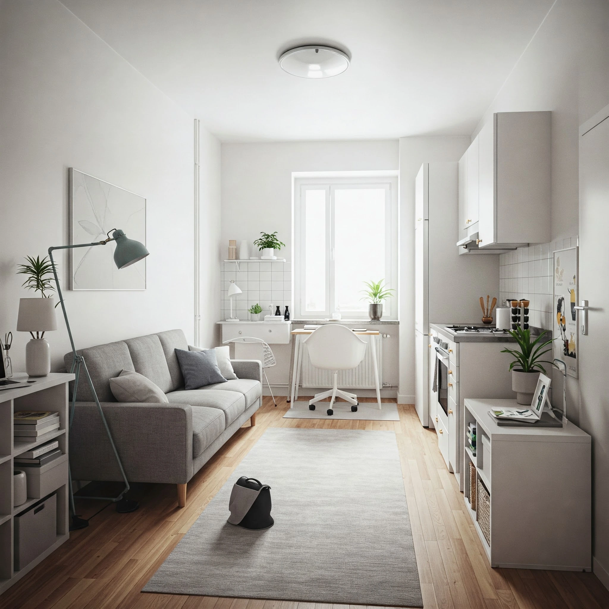 Organized and clean small apartment showcasing DIY maid housekeeping tips.