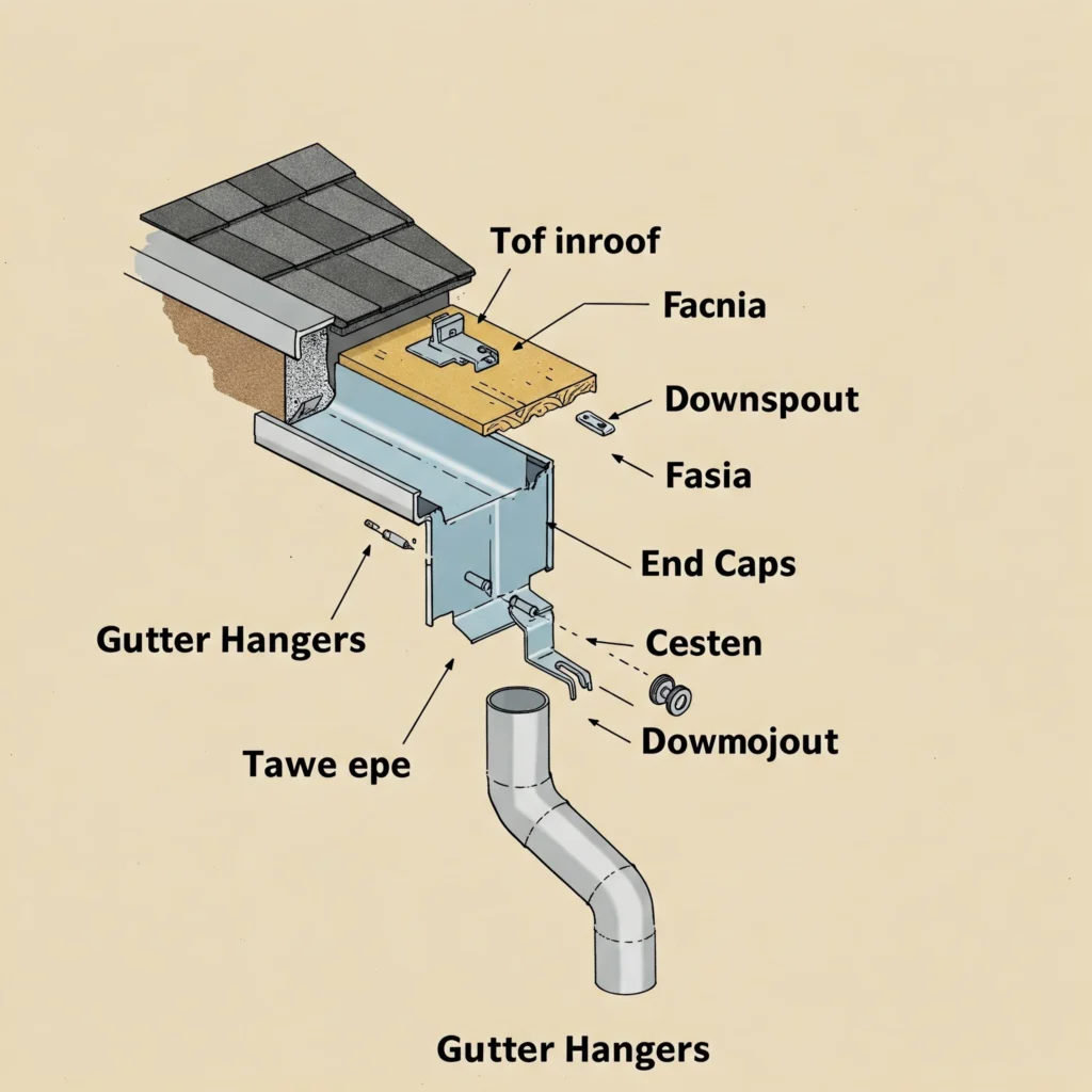 Section Of Gutter The Different Parts Of A Gutter System Lawnstarter