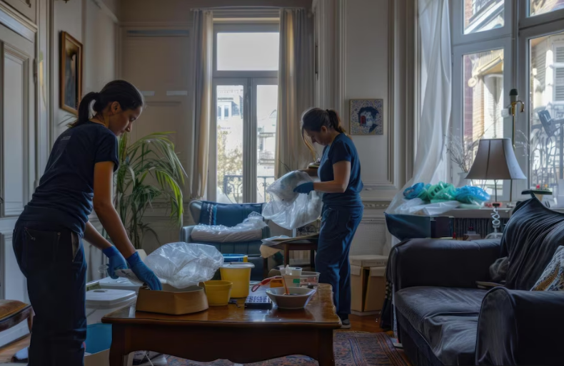 Houston Move Out Cleaning Professionals Professional Houston maid service performing move-out cleaning in apartment