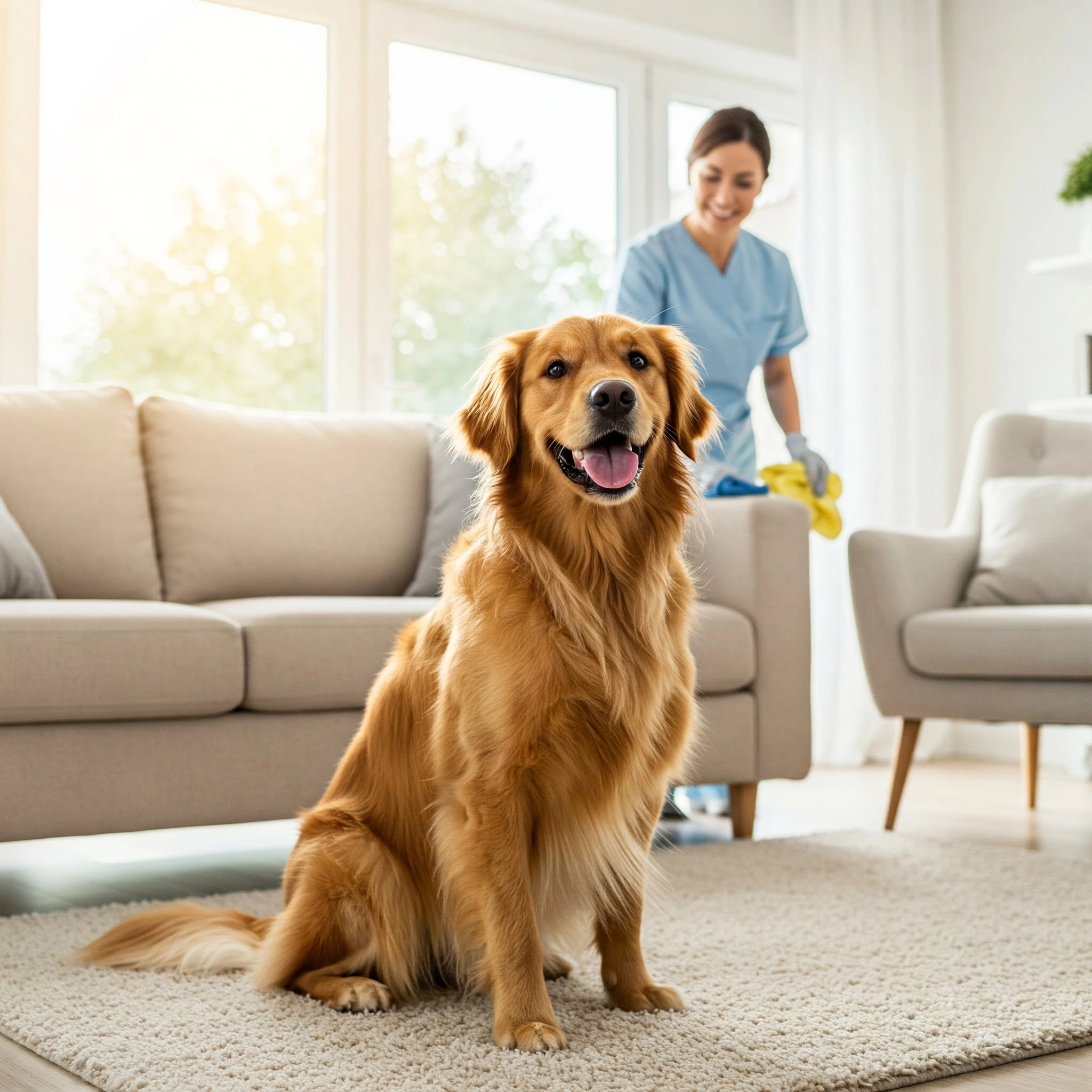 Maid Housekeeping for Pet Owners. Maid housekeeping service for pet owners ensuring a clean and safe home environment.