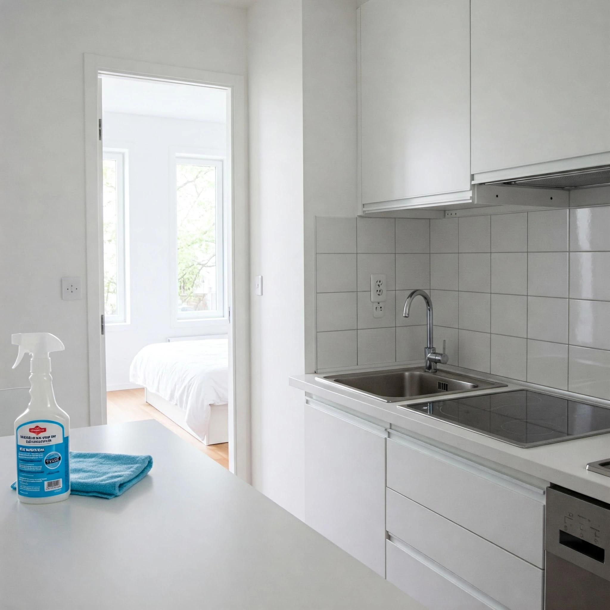 Spotlessly clean Airbnb room ready for guests.
