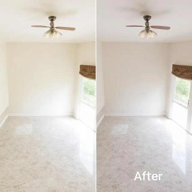 Post-renovation cleaning. Before and after photo showing the dramatic difference of post renovation cleanup by professional maids.