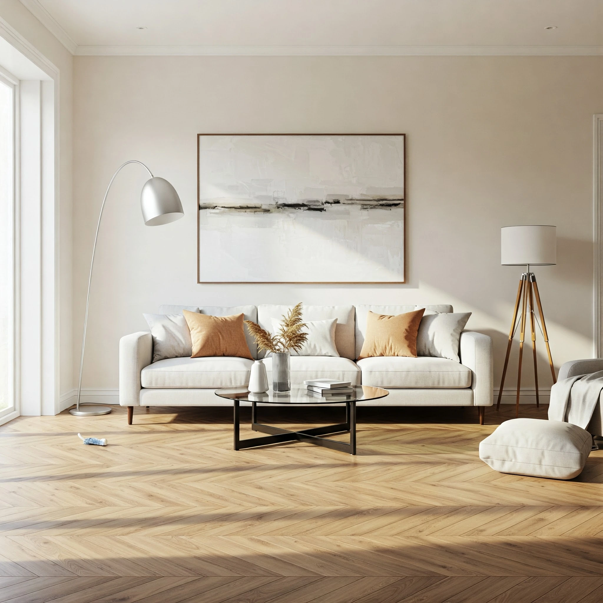 Clean living room showcasing professional house cleaning services