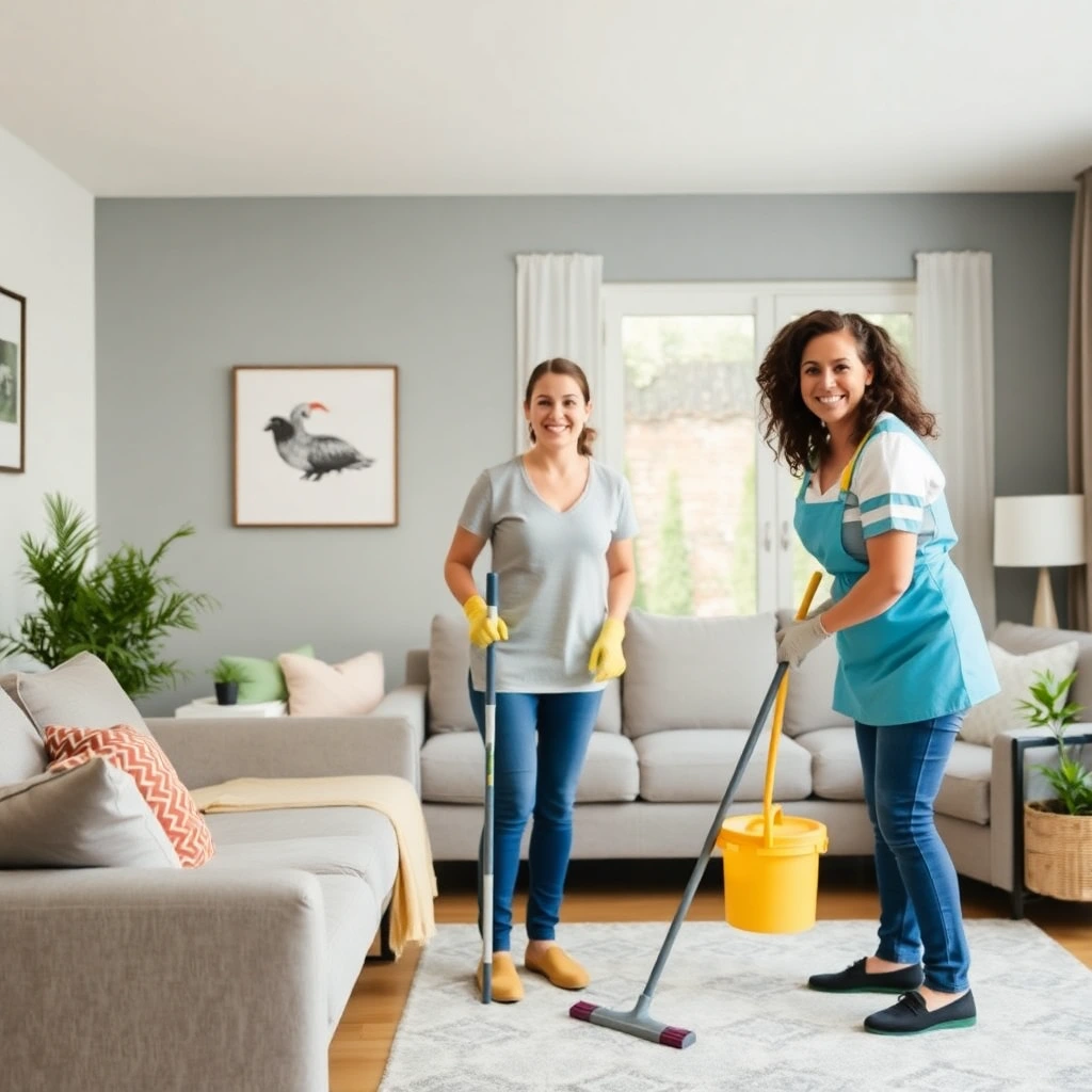Professional house cleaner providing affordable home cleaning services
