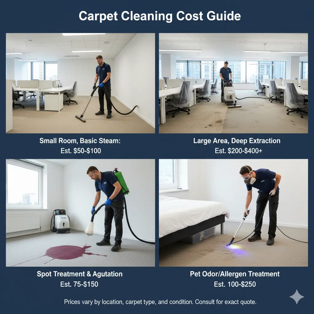 CRmaids professional performing carpet cleaning to illustrate how much carpet cleaning cost for homes and offices.