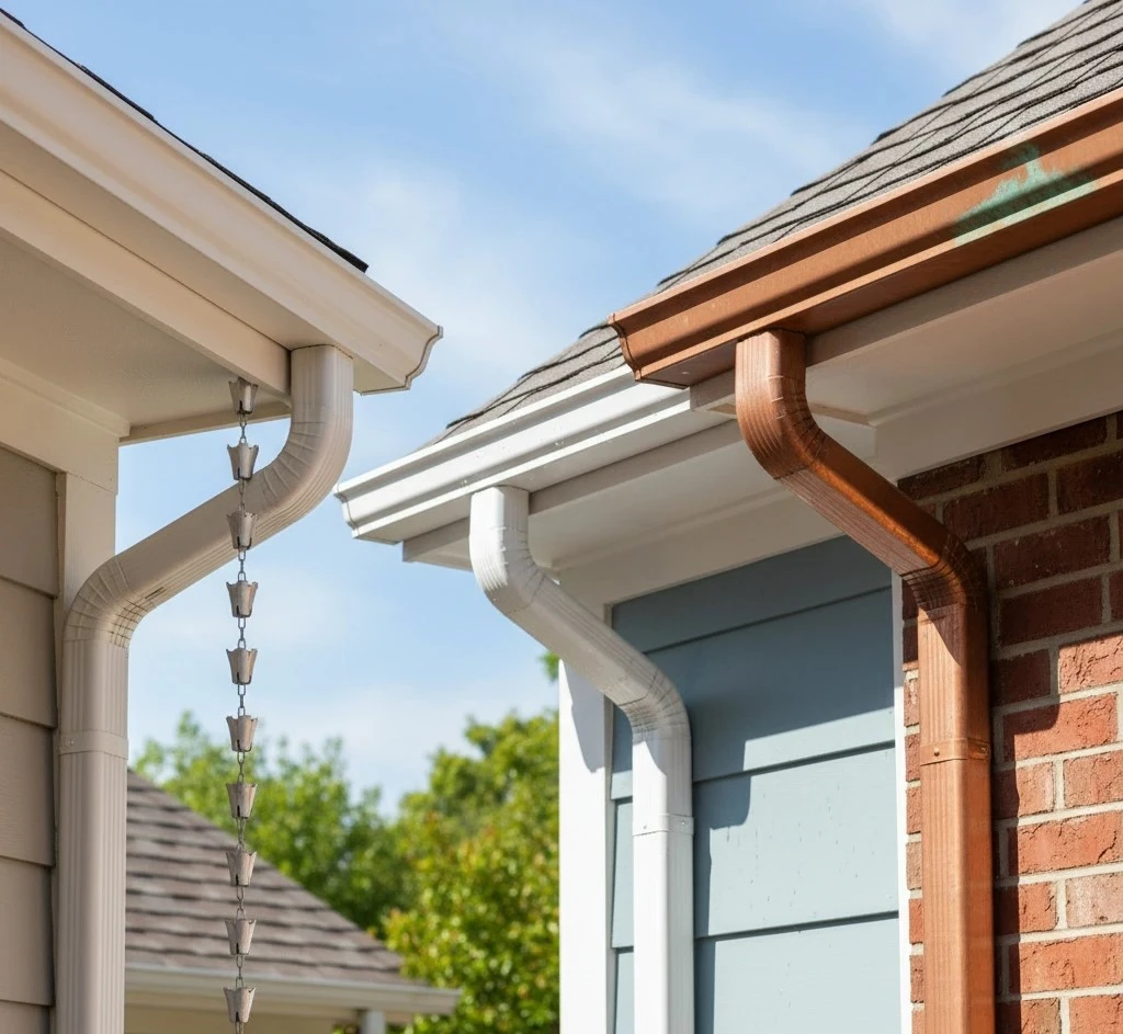 best-gutter-materials-for-installation (1) Gutter Repair Homeowner repairing gutters on a house in Castle Rock, CO