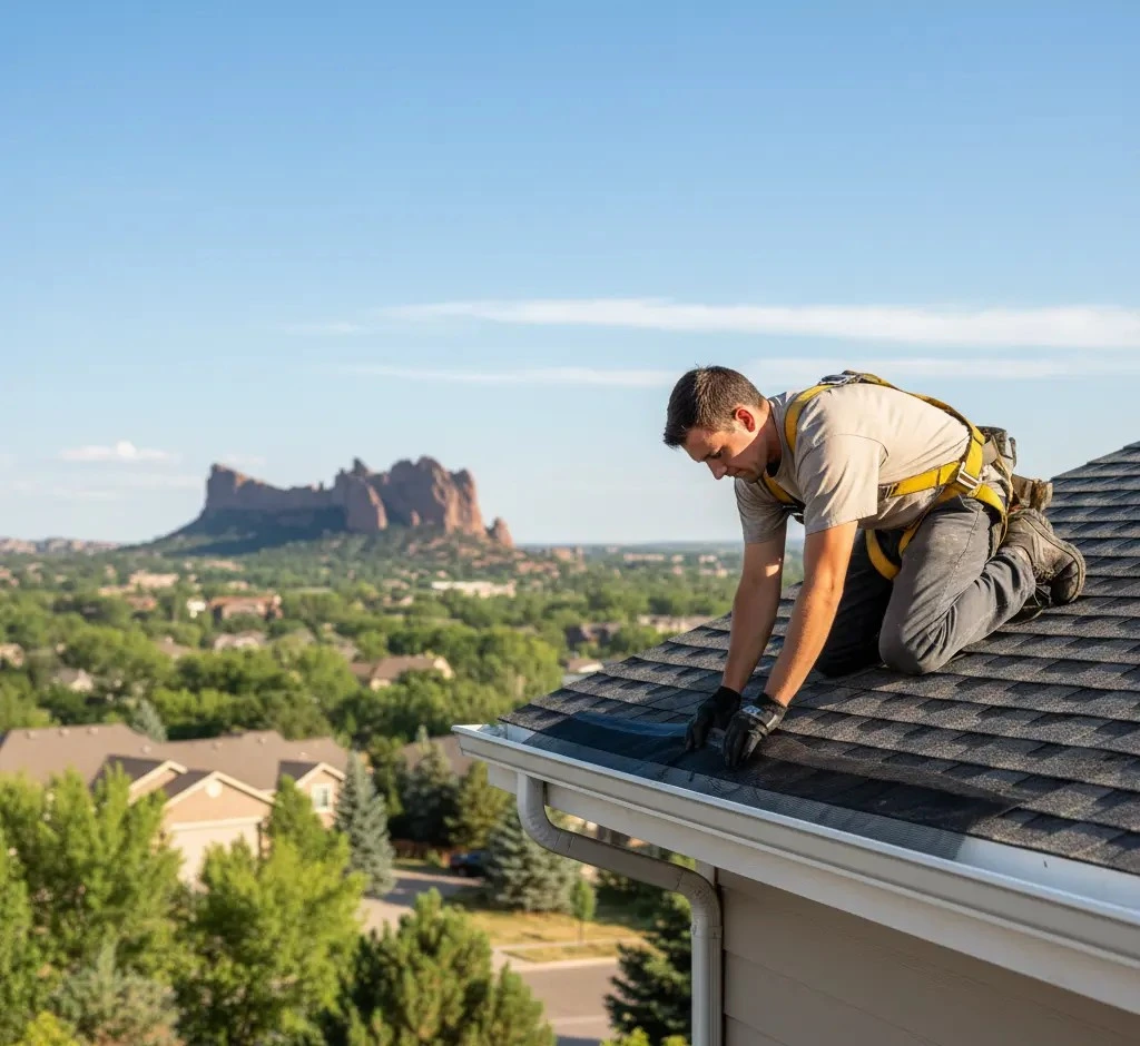 How much does gutter guard installation cost on a Castle Rock home showing clean gutters and roof