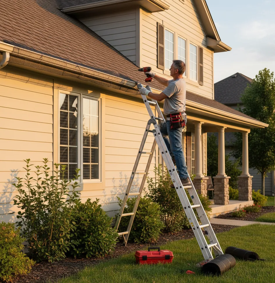 How to install gutter guards on house roof edge