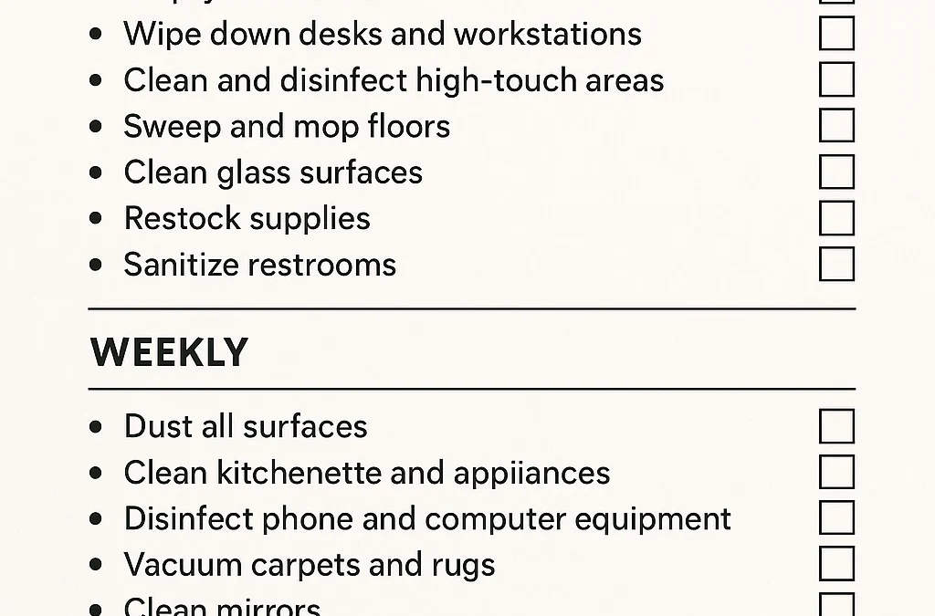 What Should Be Included in an Office Cleaning Schedule, A Guide