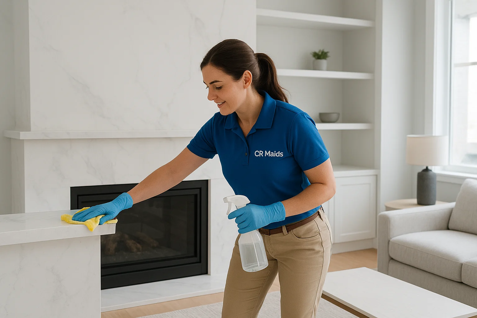 Post-Renovation-Cleaning-CR-Maids-Professional-Cleaning-Services what is post renovation cleaning. Professional post-renovation cleaning by CR Maids removing construction dust and debris from a newly renovated home interior.