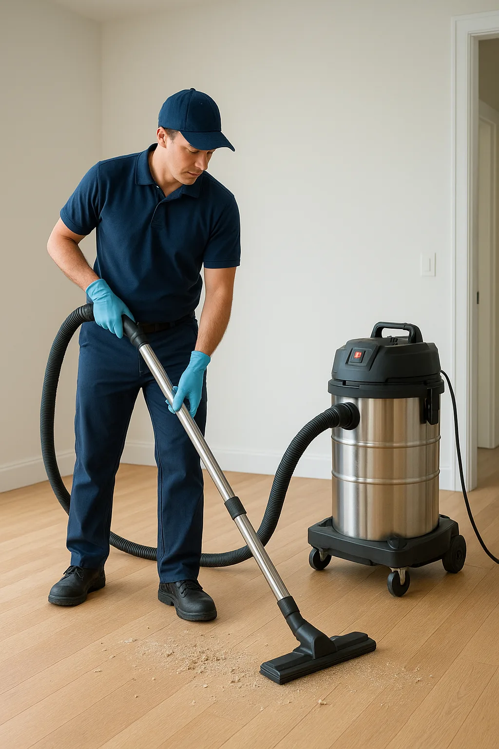 Professional-Post-Renovation-Cleaning-by-CR-Maids why hire professional post renovation cleaning. Professional cleaner performing post renovation cleaning in a modern home.