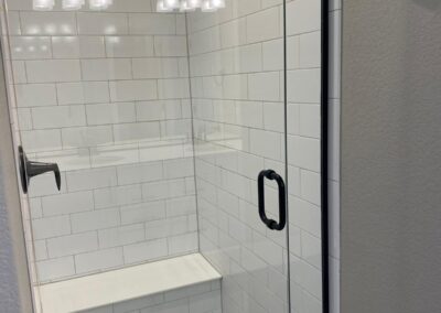 Glass shower professionally cleaned by CR Maids bathroom deep cleaning service