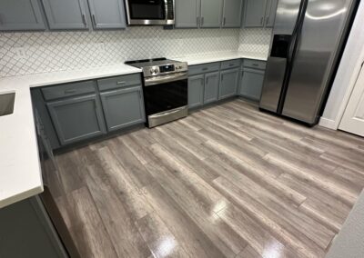 Empty kitchen professionally cleaned by CR Maids move-out cleaning service